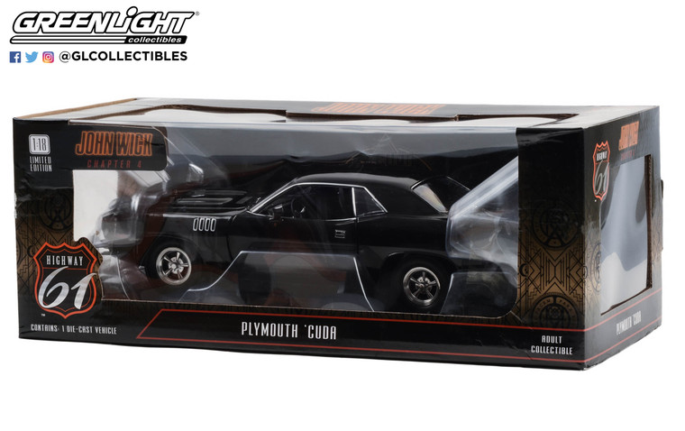 Highway 61 John Wick Chapter 4 1971 Plymouth HEMI Cuda 1/18