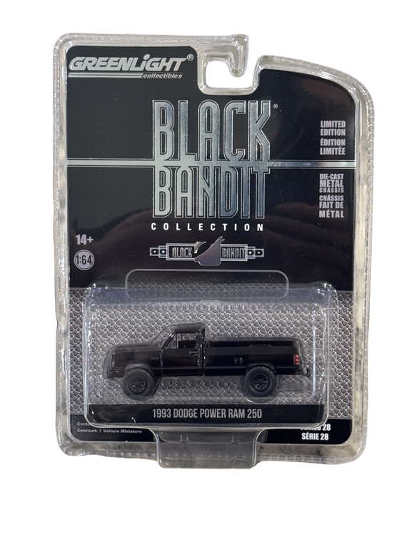 Greenlight Black Bandit Series 28 1993 Dodge Power Ram 250 4x4 Lifted 1/64