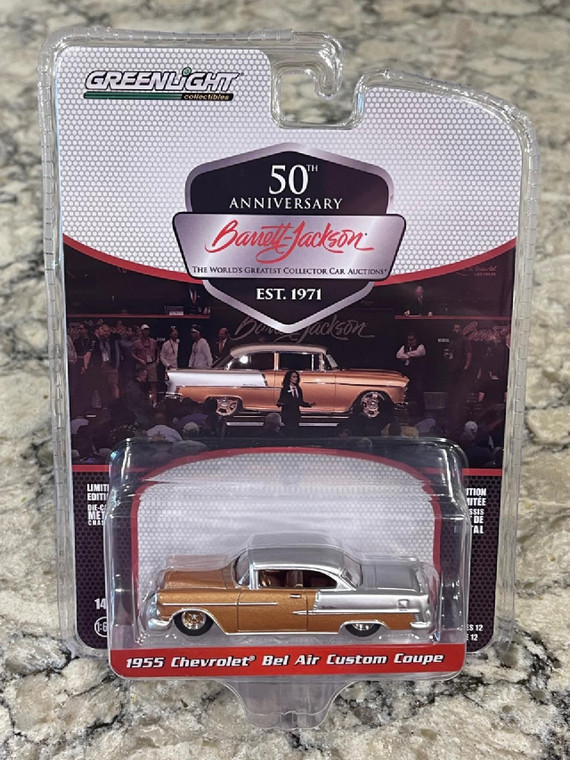 Greenlight 1955 Chevrolet Bel Air Custom Coupe Rose Gold and Silver 1/64