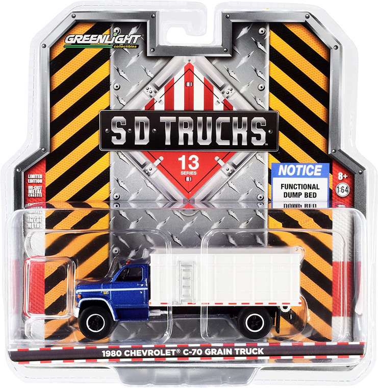 Mini Case of Six (6) Greenlight S.D. Trucks Series 13 1980 Chevrolet C-70 Grain Truck 1/64 Blue Poly