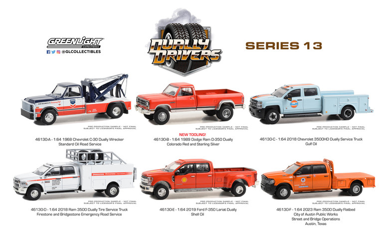 Greenlight Dually Drivers Series 13 Complete Set 1/64