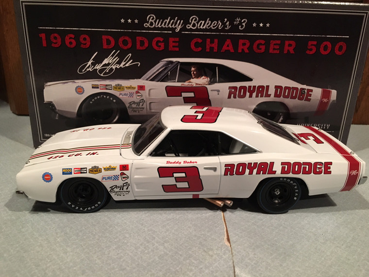 University of Racing 1969 Buddy Baker #3 Royal Dodge Charger 500 1/24