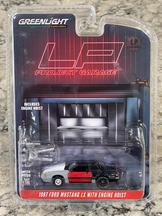 Greenlight LP Diecast Garage Exclusive Project 1987 Ford Mustang LX 1/64 Black