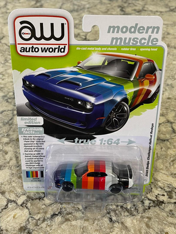 Auto World 2023 Dodge Challenger Hellcat Redeye Custom Color Wrap 1/64 AW64432 B