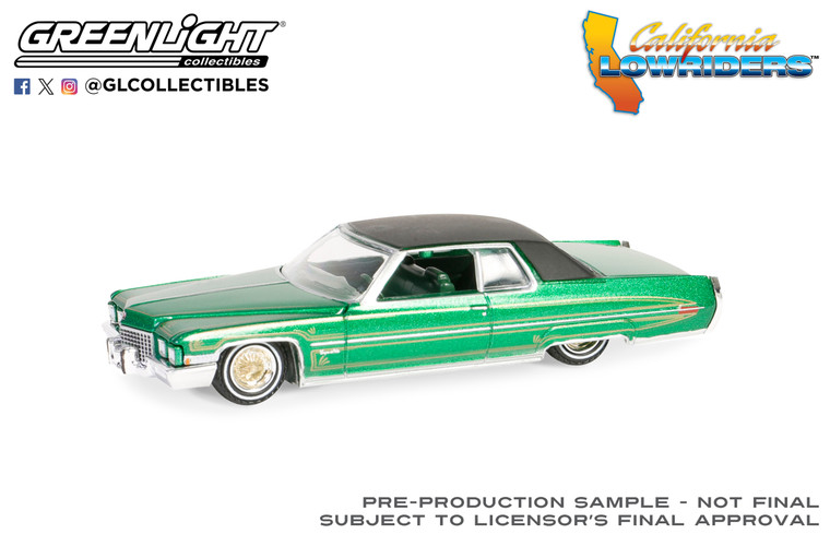 Greenlight Lowriders Series 5 1971 Cadillac Coupe DeVille – Green and Gold 1/64