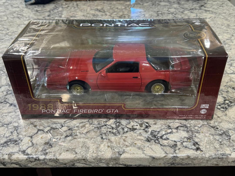 Greenlight 1988 Pontiac Firebird Trans Am GTA Flame Red Gray Interior 1/18