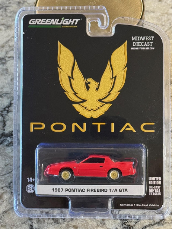 Case of 48 Greenlight Red 1987 Pontiac Firebird GTA 1/64 GOLD Wheels Midwest Diecast Exclusive FREE SHIPPING