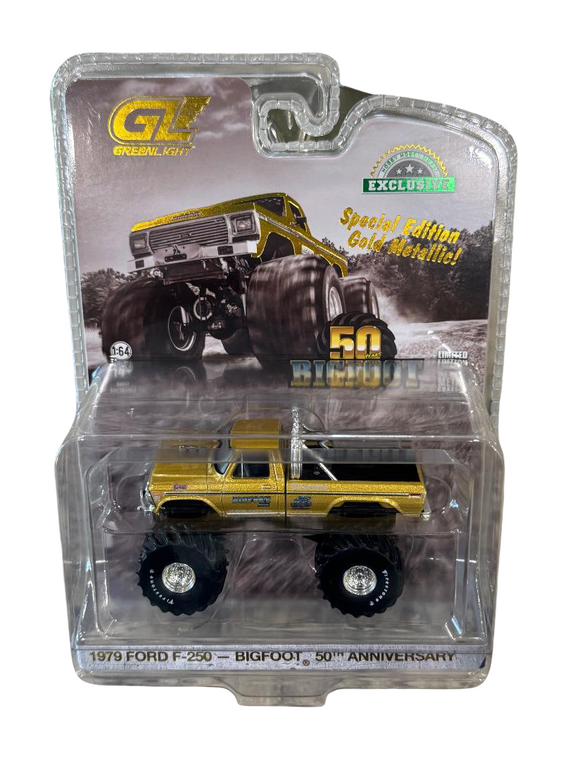 Greenlight GOLD METALLIC BIGFOOT 50th Anniversary 1979 Ford F-250 1/64