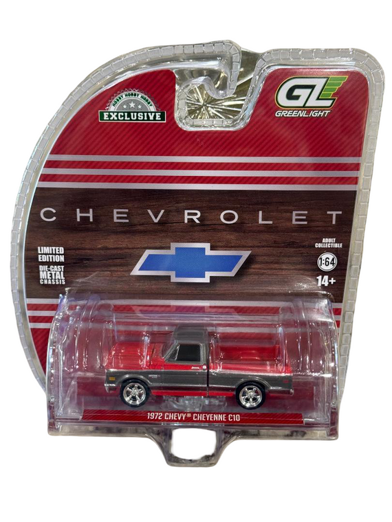 Greenlight 1972 Chevy Cheyenne C10 Short Bed –Ruby Red and Gunmetal Gray 1/64