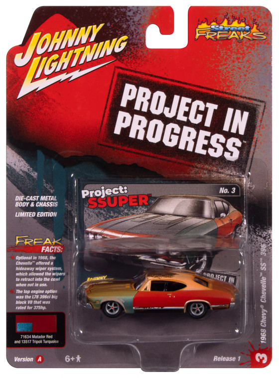 Johnny Lightning Street Freaks 1968 Chevy Chevelle Project in Progress Red 1/64