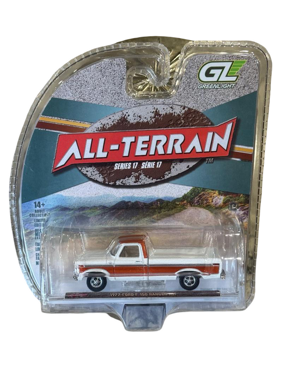 Greenlight All-Terrain Series 17 1977 Ford F150 Ranger XLT - Orange & White 1/64