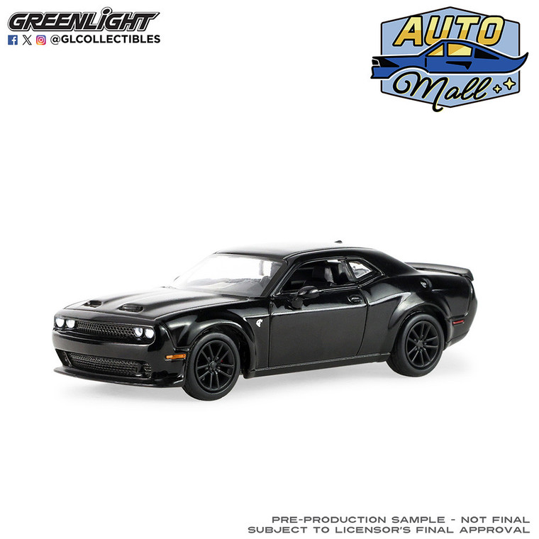 1_PREORDER Greenlight Auto Mall Series 8 - 2023 Challenger SRT Hellcat Widebody - Black (New Tooling) 1/64