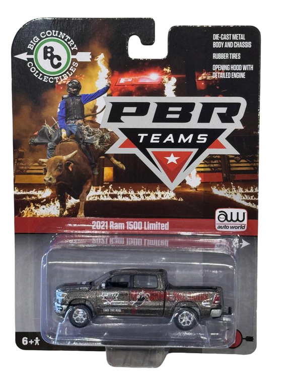 Auto World Big Country Collectibles 2021 Ram 1500 Limited PBR Bull Riders 1/64