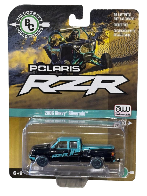 Auto World Big Country Collectibles 2006 Chevy Silverado Polaris RZR 1/64