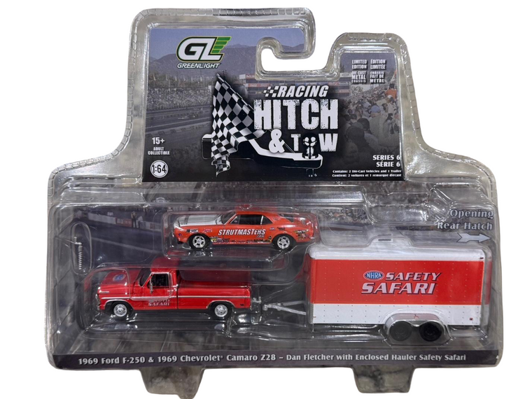 Greenlight 1969 Ford F-250 & 1969 Chevy Z/28 Camaro & Hauler Dan Fletcher 1/64
