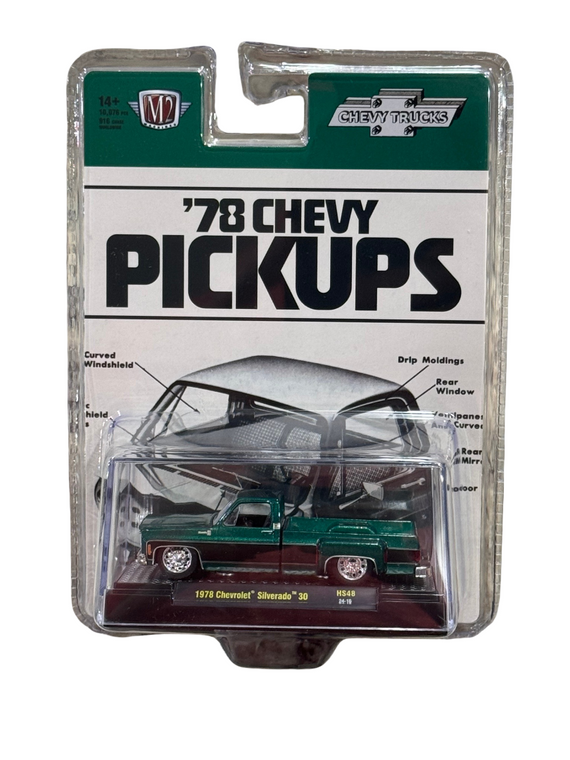 M2 Machines 1978 Chevrolet Silverado 30 1/64 Green & Black HS48