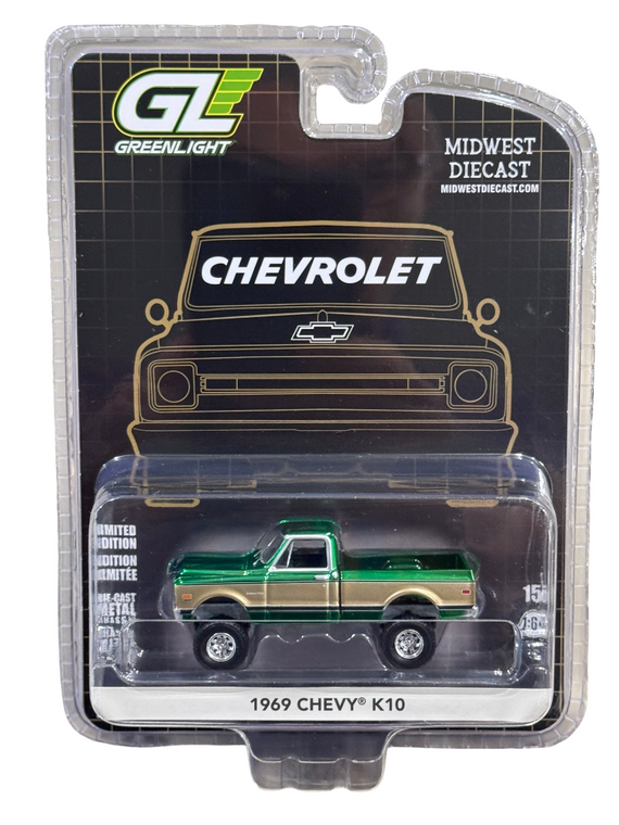 Greenlight CHASE Midwest Diecast Exclusive 1969 Chevy K10 Lifted 1/64 51687-A