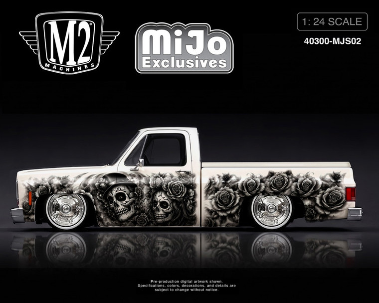 1_PREORDER  M2 Machines 1:24 1978 Chevrolet C10 Squarebody Custom “Dia De Los Muertos” 1/24 40300-MJS01