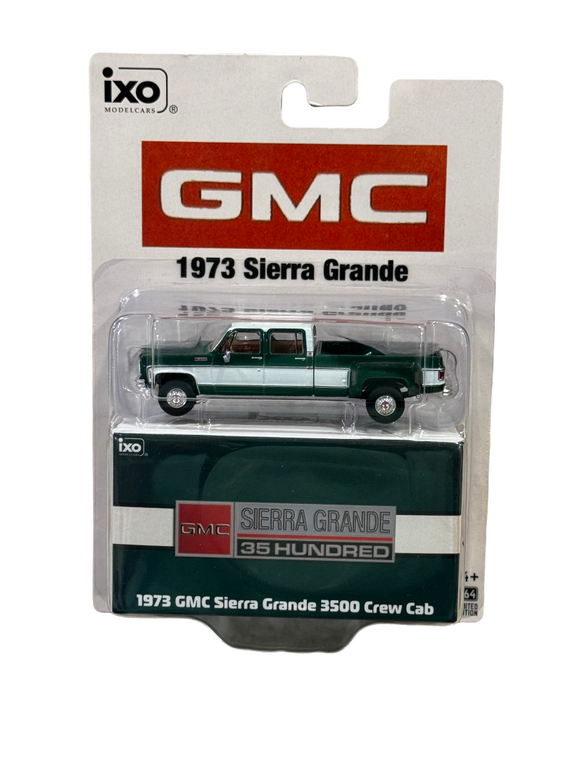Mini Case of 12  IXO 1973 GMC Sierra Grande 3500 Crew Cab Dually Green & White 1/64 IA64006