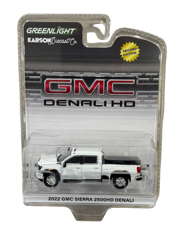 Greenlight Karson 2nd Edition 2022 GMC Sierra DENALI 2500HD White 1/64 51703-B