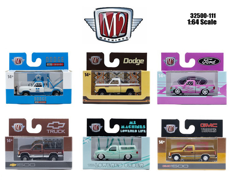 1_PREORDER M2 Machines 1:64 Auto-Thentics Release 111 Assortment 2026  32500-111 6 Piece Set