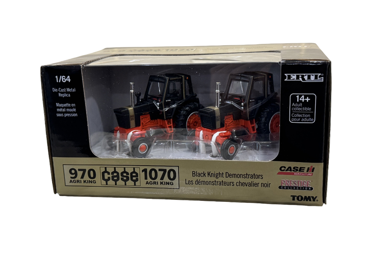 ERTL Prestige Collection Case 970 & 1070 Black Knight Tractor Set 1/64 44368