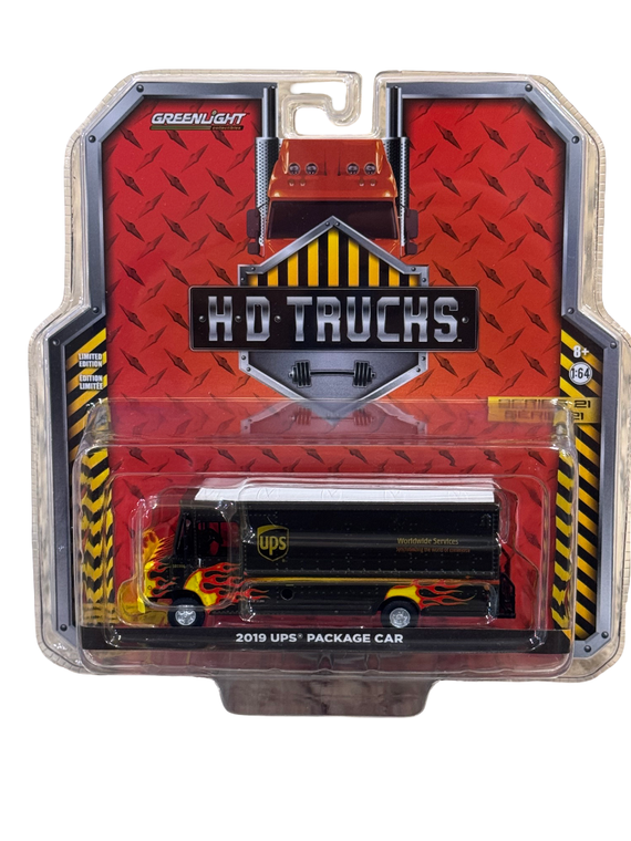 Greenlight 2019 United Parcel Service (UPS) Package Car Truck Flames 1/64