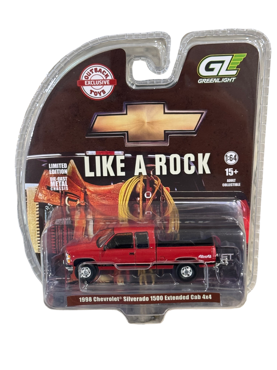 GREENLIGHT Outback Toys Exclusive 1998 Chevy Silverado 1500 Victory Red 1/64 51584-D