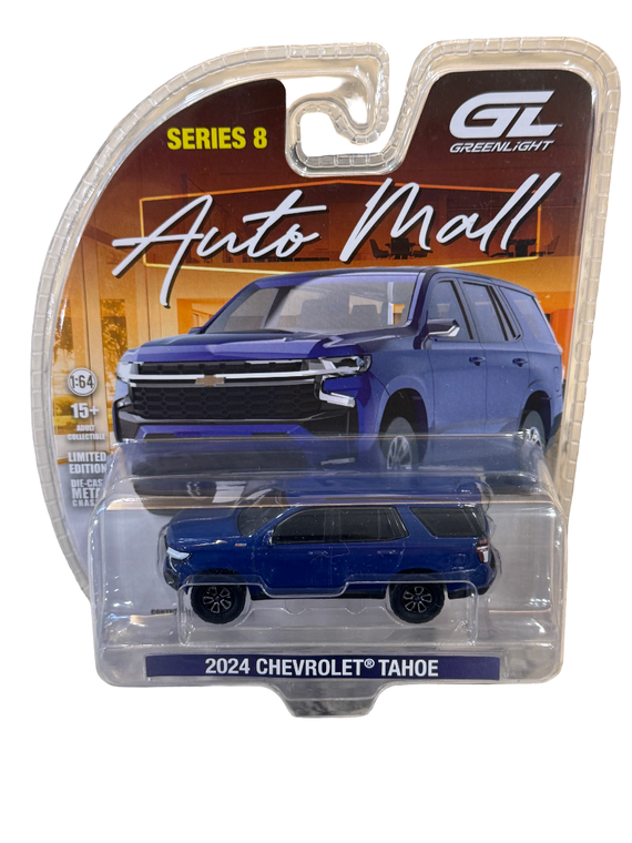 Greenlight Auto Mall Series 8 2024 Chevrolet Tahoe - Midnight Blue Metallic 1/64