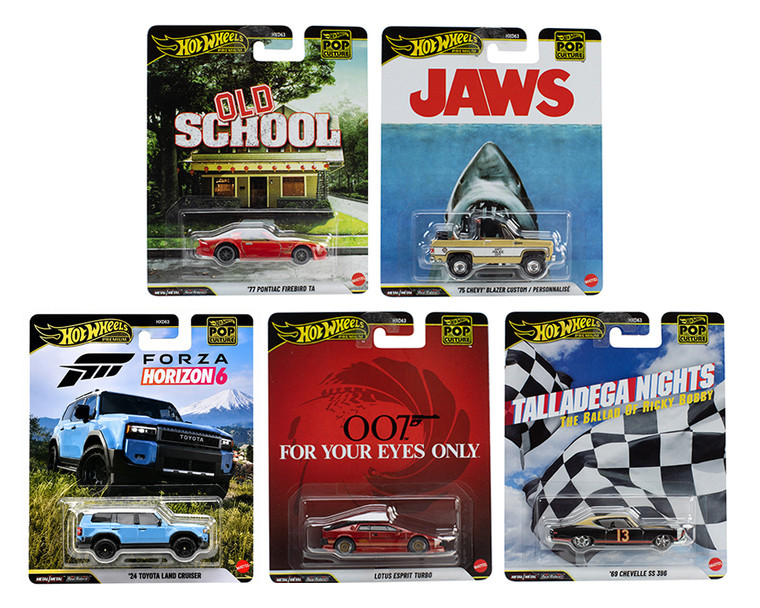Hot Wheels Premium 2026 Pop Culture T 5 Car Assortment Set 1/64 HXD63-956R