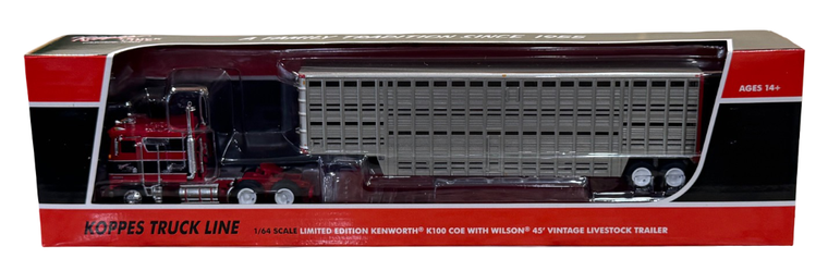 DCP Koppes Truck Line Kenworth K100 COE with Livestock Trailer 1/64 69-2432