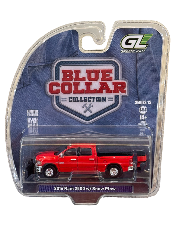 Greenlight Blue Collar Series 15 2016 Ram 2500 Salt Spreader Snow Plow Red 1/64