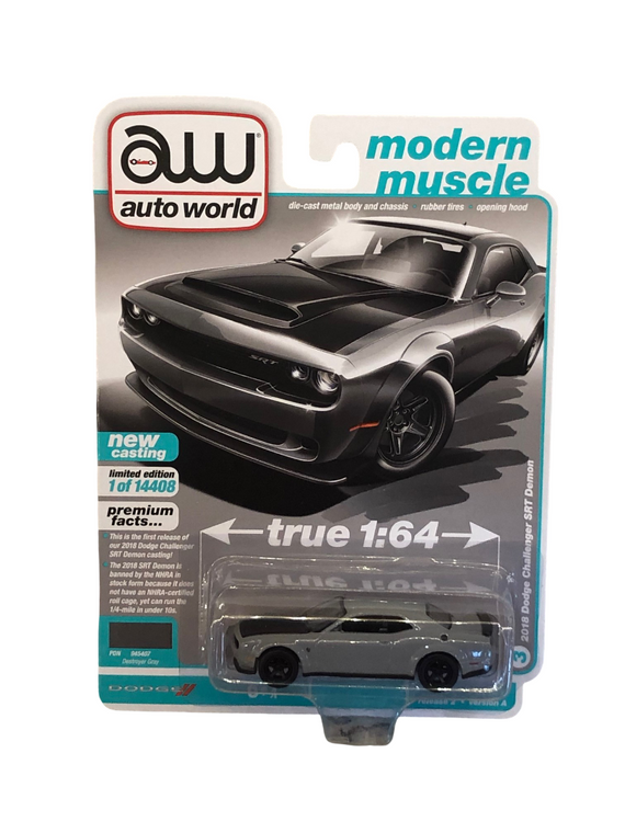 Auto World 2018 Dodge Challenger Demon Destroyer Gray 1/64