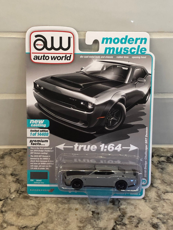 Auto World 2018 Dodge Challenger Demon Destroyer Gray 1/64