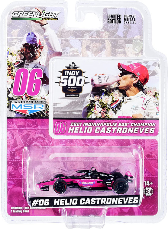 Greenlight 2021 Helio Castroneves #06 Indianapolis 500 Champion 1/64 In Stock