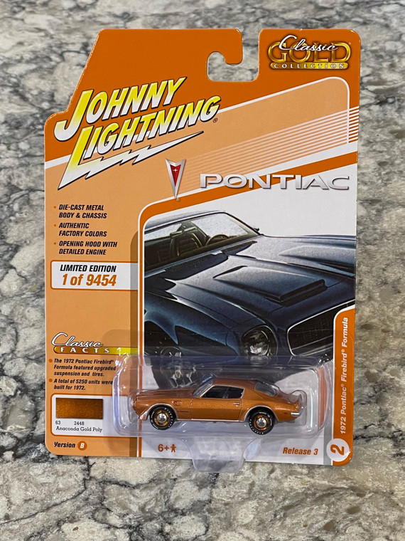 Johnny Lightning Anaconda Gold Poly 1972 Pontiac Firebird Formula 1/64 JLCG026 B