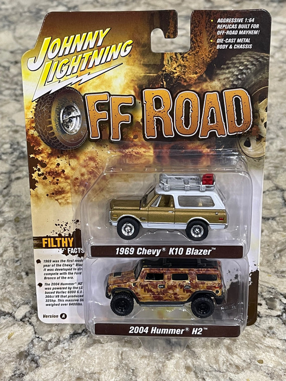 Johnny Lightning 2021 Off Road 1969 Chevy K10 Blazer 2004 Hummer H2 set 1/64 A