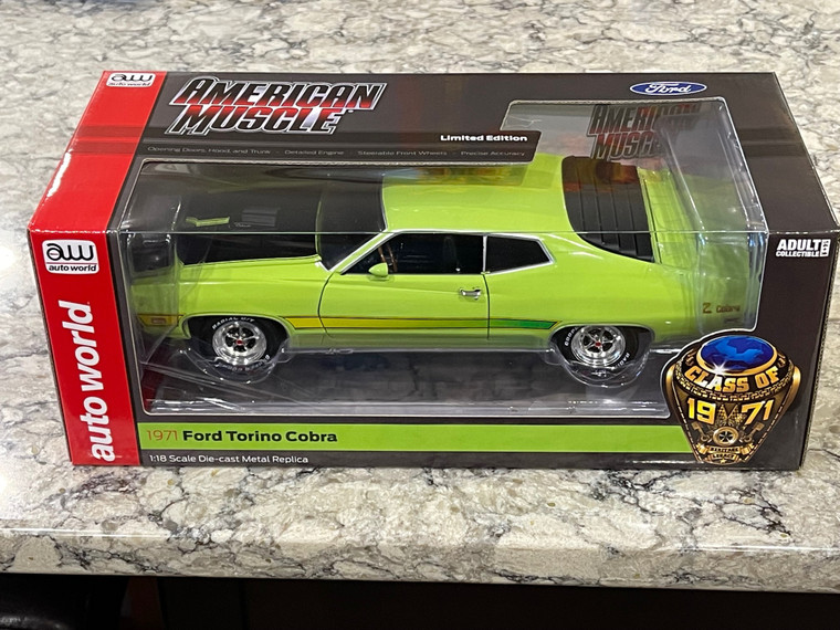 Auto World American Muscle 1971 Ford Torino Cobra Grabber Lime AMM1278 FREE SHIPPING