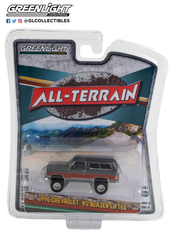 Greenlight All-Terrain Series 13 1990 Chevrolet K5 Blazer Lifted Gray & Red 1/64