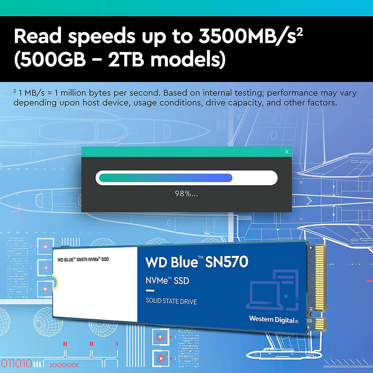 WD Blue SN570 NVMe Internal Solid State Drive WDS500G3B0C