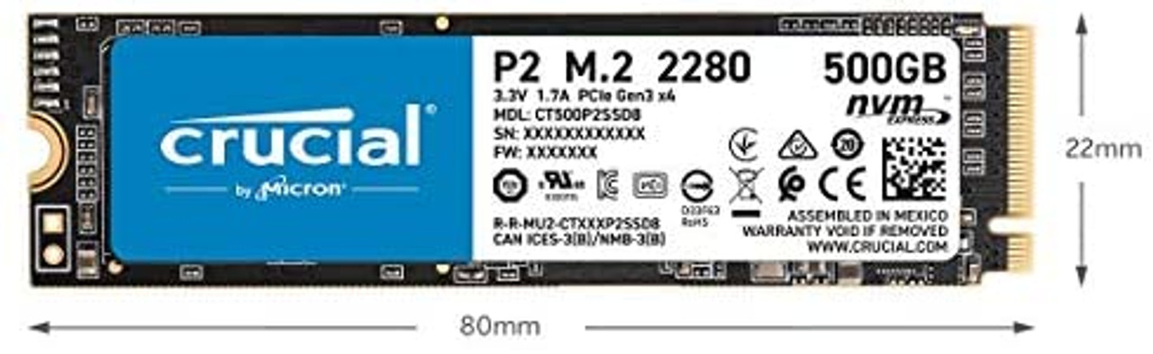 Crucial P2 250GB 3D NAND NVMe PCIe M.2 SSD Up to 2400MB/s CT250P2SSD8