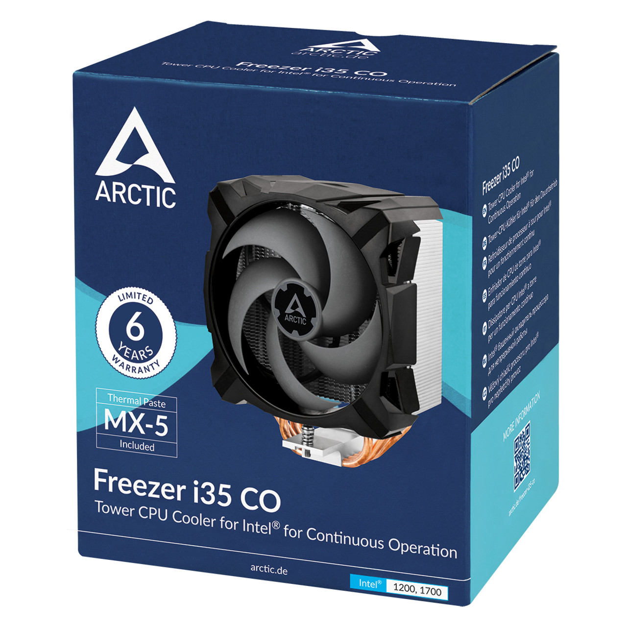 Arctic ACFRE00095A Freezer i35 CO - Tower CPU Cooler, Intel specific, For  Continuous Operation, Pressure optimized 120 mm P-fan, 0-1800 RPM, 4 Heat  