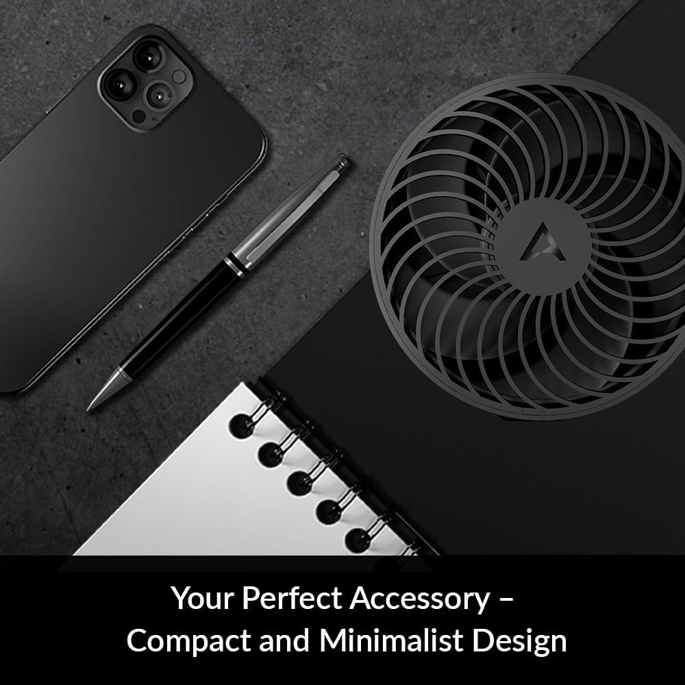 ARCTIC Summair Plus - Ventilador de Mesa Plegable con batería Recargable integrada, conexión USB