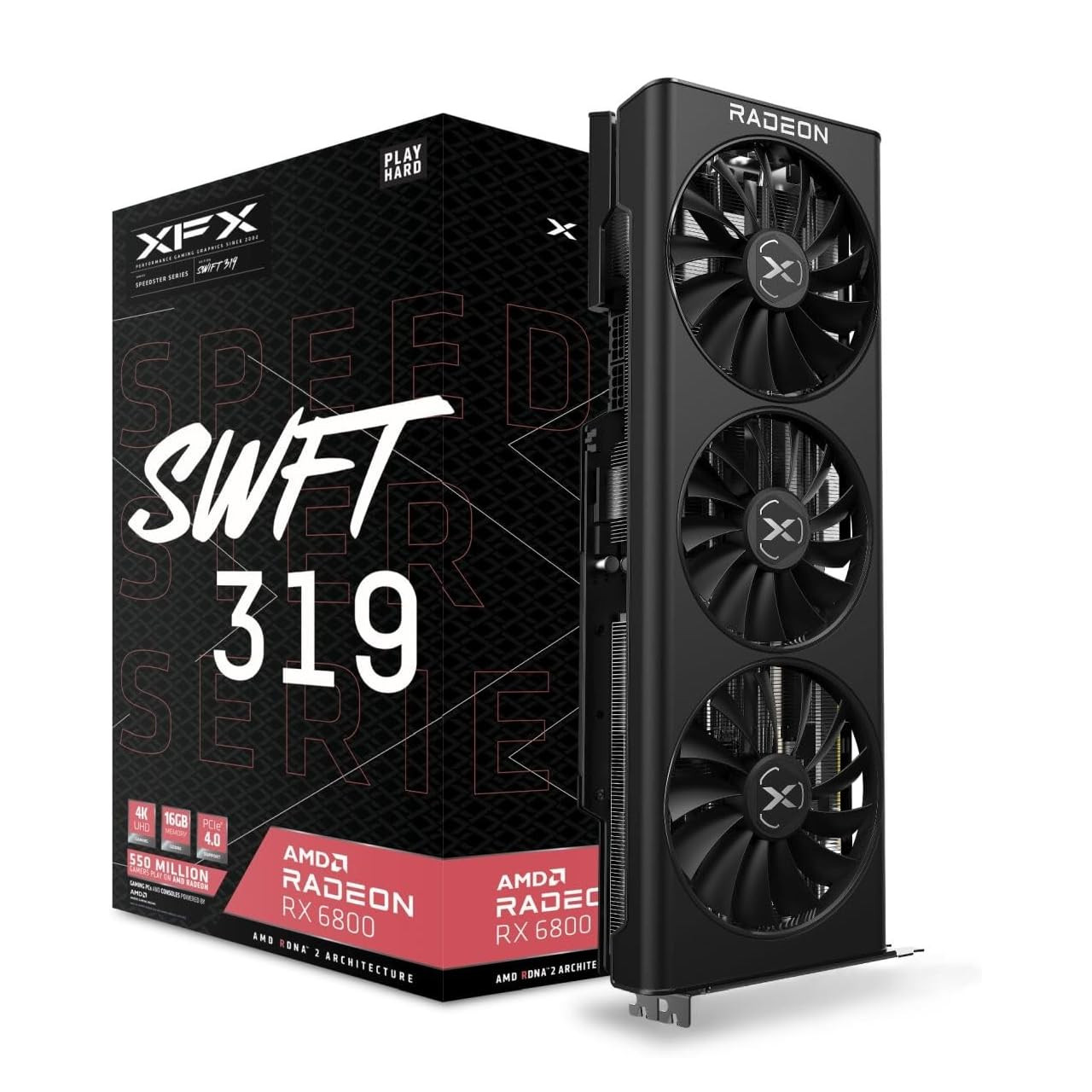 AMD Radeon RX 6800 グラフィックボード XFX Speedster SWFT319 AMD Radeon RX 6800 Gaming Graphics Card with