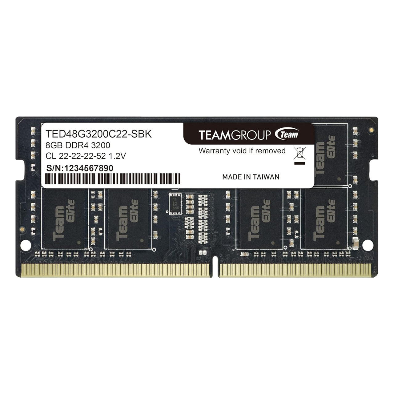 TEAMGROUP Elite DDR4 8GB Single 3200MHz PC4-25600 CL22 SODIMM 260