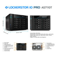 Asustor AS7110T Lockerstor 10 Pro 3.4GHz 10 Bay Diskless NAS Quad-Core Enterprise Network Attached Storage