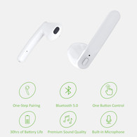 Letsfit T12 Wireless Earbuds, Bluetooth 5.0 Headphones HD Stereo Sound Earbuds, in-Ear Headset 30H Playtime with Charging Case, Bluetooth Earbuds Built-in Mic for Running Gym Workout, White