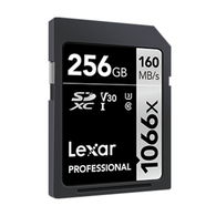 Lexar LSD1066256G-BNNNU Professional 1066x 256GB SDXC UHS-I Card Silver Series, Up to 160MB/s Read