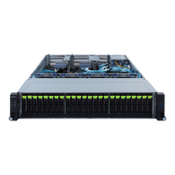 Gigabyte 2U Rack Server Barebone - Intel Gen3 Xeon Scalable, Dual CPU, 24+2 Gen4 NVMe/SATA/SAS Bays (R282-NO0 rev. 100)