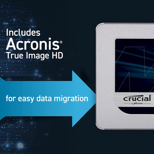 Crucial MX500 250GB 3D NAND SATA 2.5-inch 7mm (with 9.5mm adapter) Internal  SSD, CT250MX500SSD1